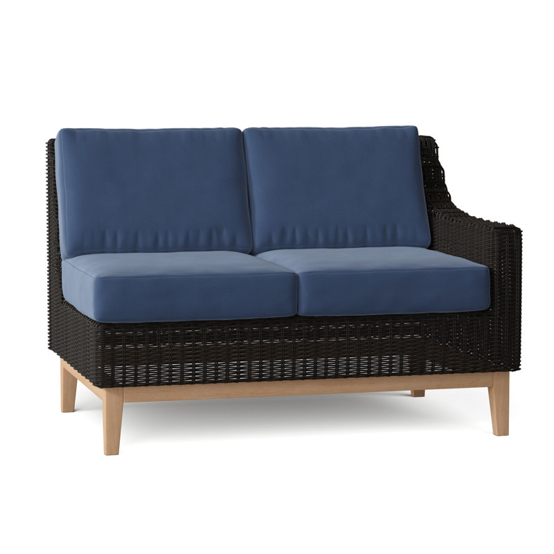 Frances Outdoor 2 - Seat Loveseat, Ash, Frances Black