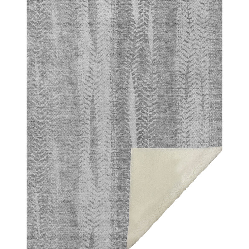 Jeté à rayures Addison Sherpa ASB694, Argent argent
