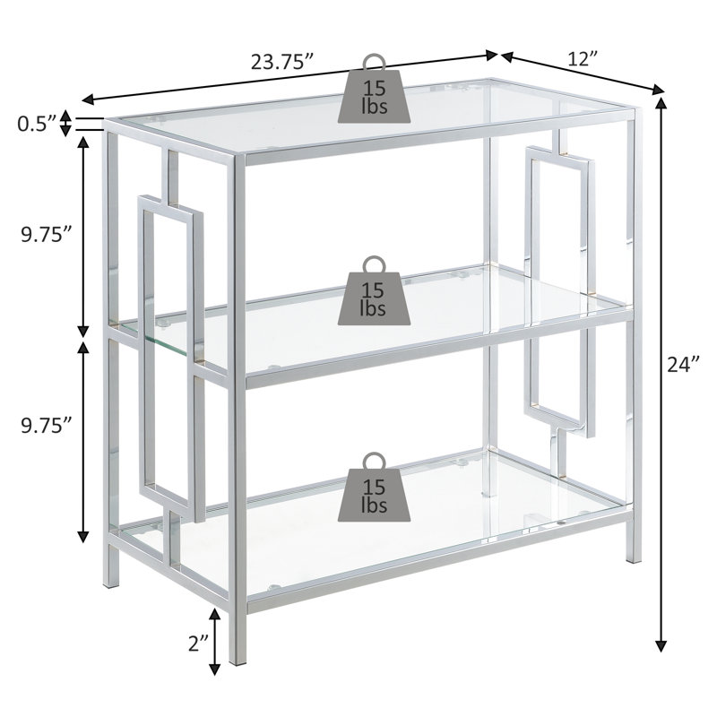 Mairi Chrome 3 Tier Chairside End Table