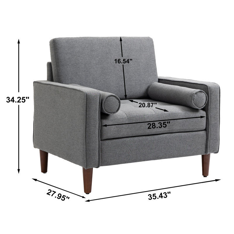 Upholstered Armchair, Gray Linen