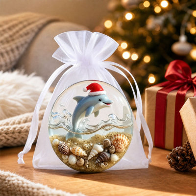 Décoration de Noël 3D en verre de mer, un petit objet de poche réconfortant à offrir à vos proches. Un choix idéal pour les amateurs d'art et les collectionneurs de verre de mer.