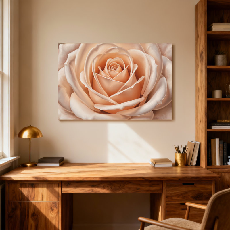 Plantes et fleurs, motif de fleurs de rose doux, H 32 po x l 48 po