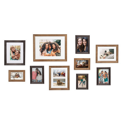 Rayburn Solid + Manufactured Wood Picture Frame - Set of 10 with Mat