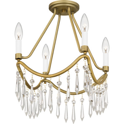 Jefson Glass Semi Flush Mount