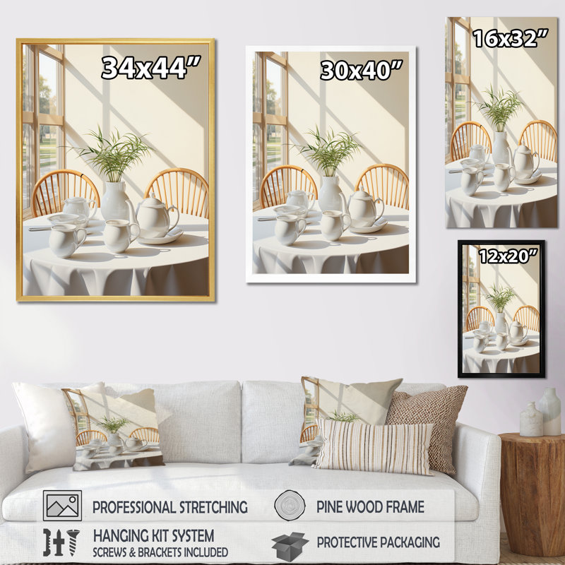 Birgith Breakfast Tranquil Tees sur impression sur toile, H 32 po x l 16 po x P 1 po, Toile tendue