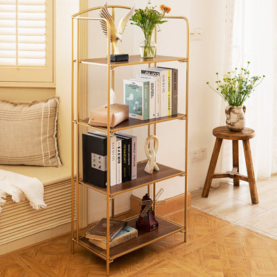 No-Assembly 4-Tier Foldable Bookshelf, a Storage Essential for Living Room and Home Office
