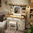 Polett Makeup Vanity With Sliding LED Mirror and Outlets-60778809