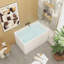 Baignoire autoportante en acrylique de 43 po avec siège: forme rectangulaire spacieuse, trop-plein chromé et bonde escamotable, finition blanc brillant