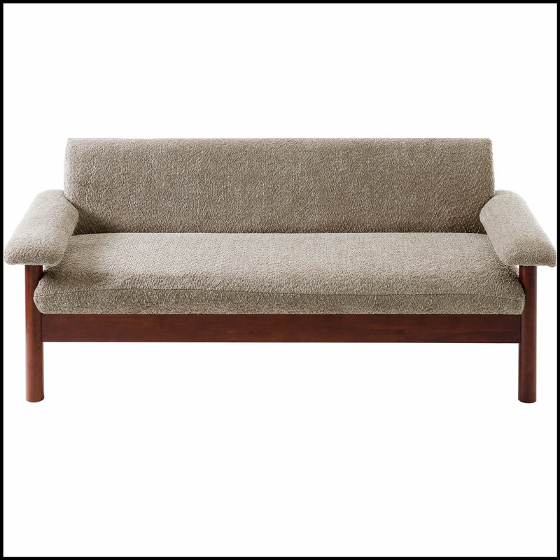 Canapé 2 places avec causeuse Modern, Velours brun