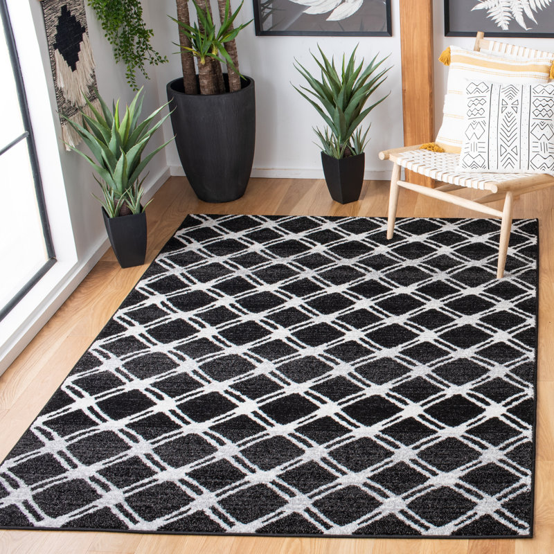 Tapis noir / gris clair Jahzarra, Rectangle 9 pi x 12 pi