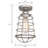 Diaundra Steel Semi Flush Mount-21350153