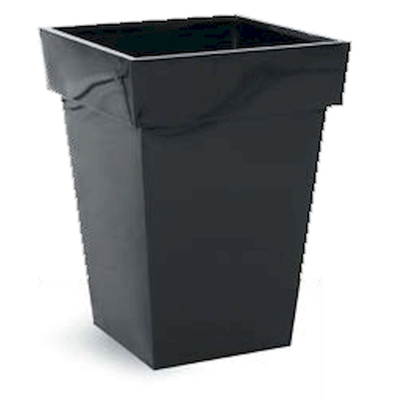 Pot à fleurs en métal Gosnells, Noir, H 16 po x l 12,5 po x P 12,5 po