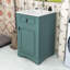 Meuble-lavabo de salle de bain avec lavabo en céramique, porte à fermeture douce, tablette réglable et support de rangement-287907873