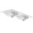 48" Double Sink Vanity Top Undermount Bathroom Sink With 2 Single-hole