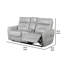 Causeuse inclinable électrique Teren, 63 po, cuir fleur gris, cuphoders-118124204