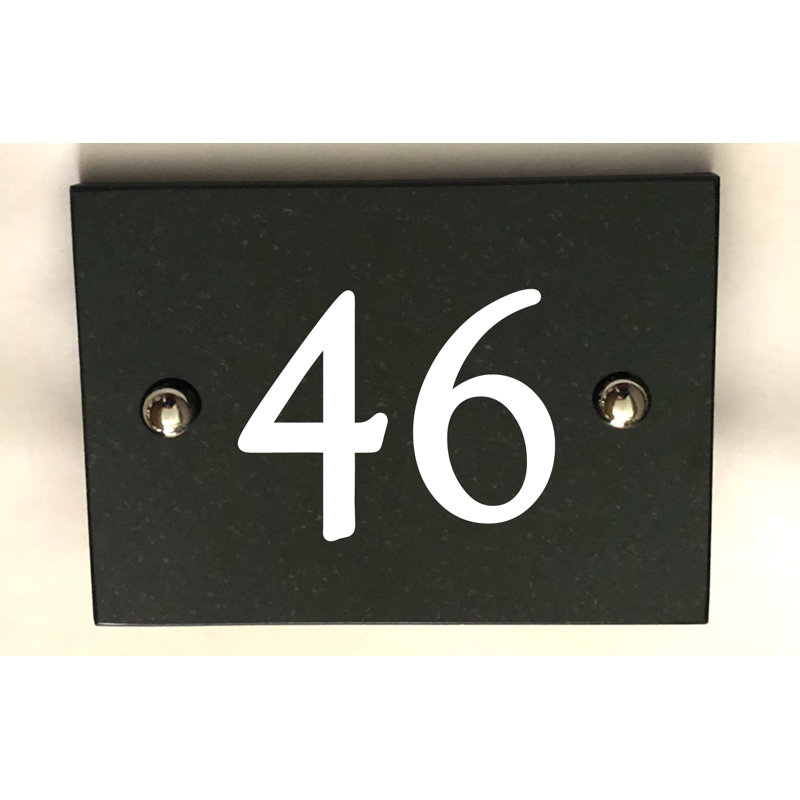 Brumby 10cm H Reflective Stone House Number, 46