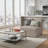 Plush Channel Accent Chair, Beige Fuzzy Upholstered With Sturdy Frame For Living Room, Bedroom
