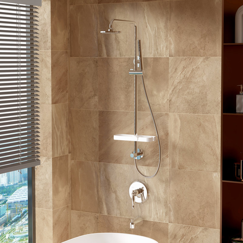 Upgraded Retrofit Shower System – 3-Function Handheld & Rainfall Shower, Adjustable Slide Bar, Easy DIY Installation, NSF Certified, No Need To Replace Valve