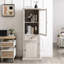 Armoire haute en verre pour rangement organisé - salon, cuisine, salle à manger avec tiroir et rangement blanc, convient aux besoins de la pièce