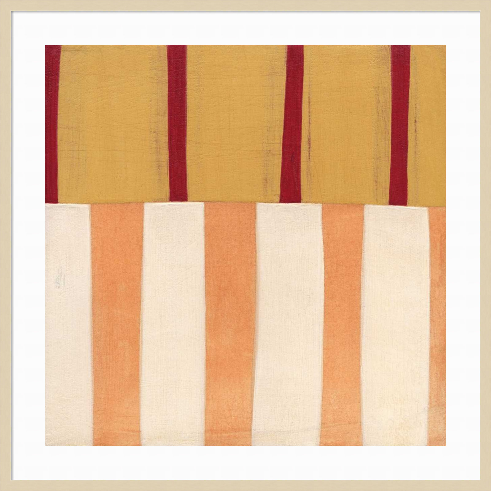Broken Stripes 3 by Laura Nugent, Brown, 41" H x 41" W x 1" D