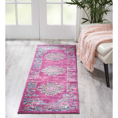 Abbate Oriental Fuchsia Pink Area Rug