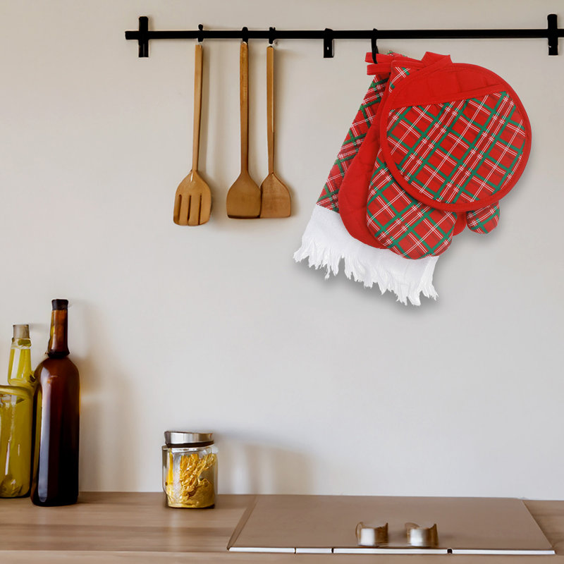 Ensemble de cuisine 4 pièces (motif écossais)