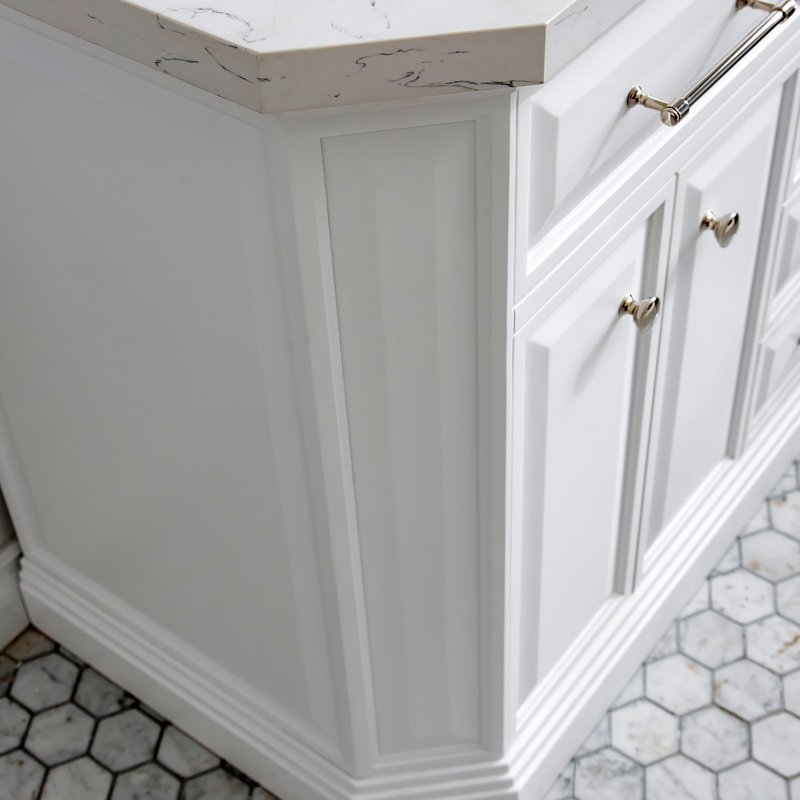 Palace 60'' W Double Vanity, Pure White, Polished Nickel