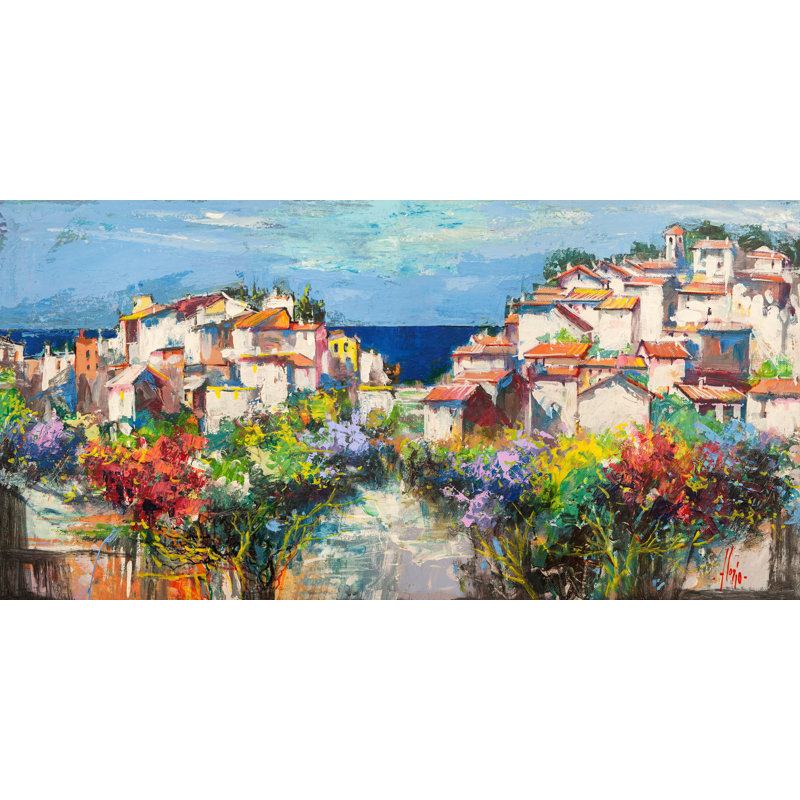 2LR6359 Village On The Sea by Luigi Florio - Wrapped Canvas Art Prints, 50cm H x 100cm W x 4cm D