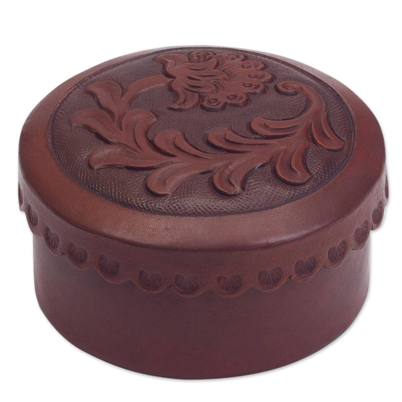 Boîte à bijoux en cuir Andine Thistle