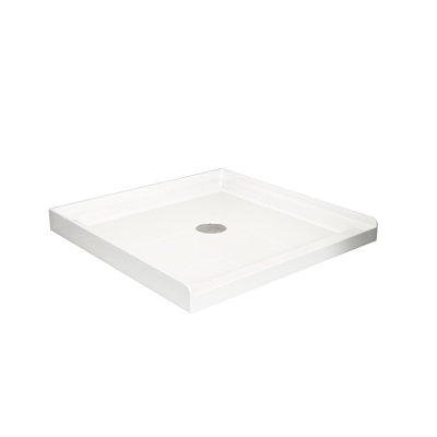 36X36in White Shower Base, Centered Hole Drain, Integrated , , Glossy Surface, Easy Clean Tile High-Gloss Surface