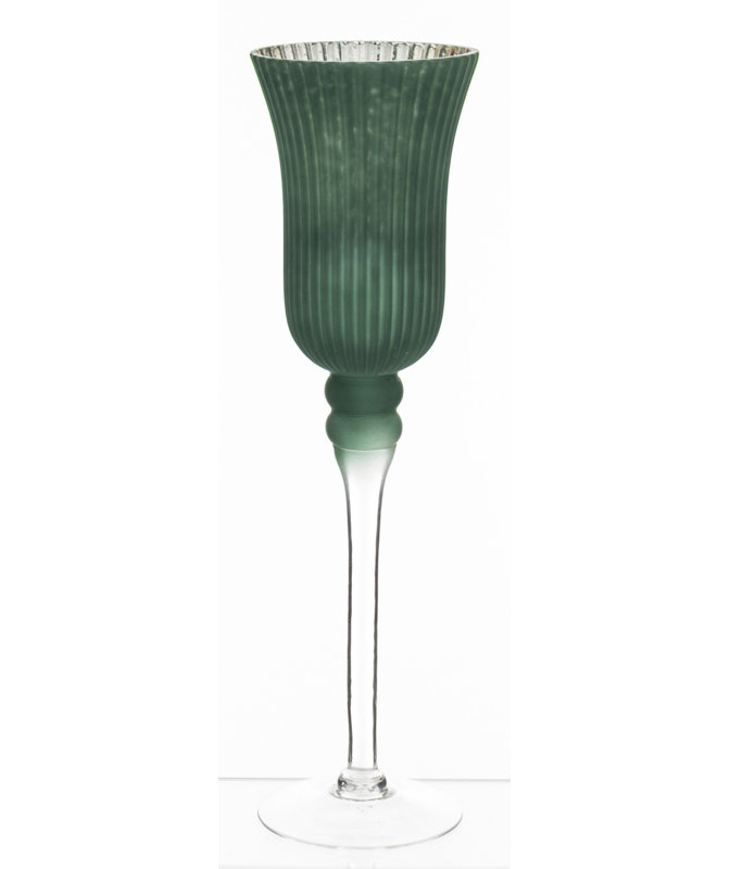 Jacksonwald Glass Tabletop, Silver/Green, 40cm H x 12cm W x 12cm D
