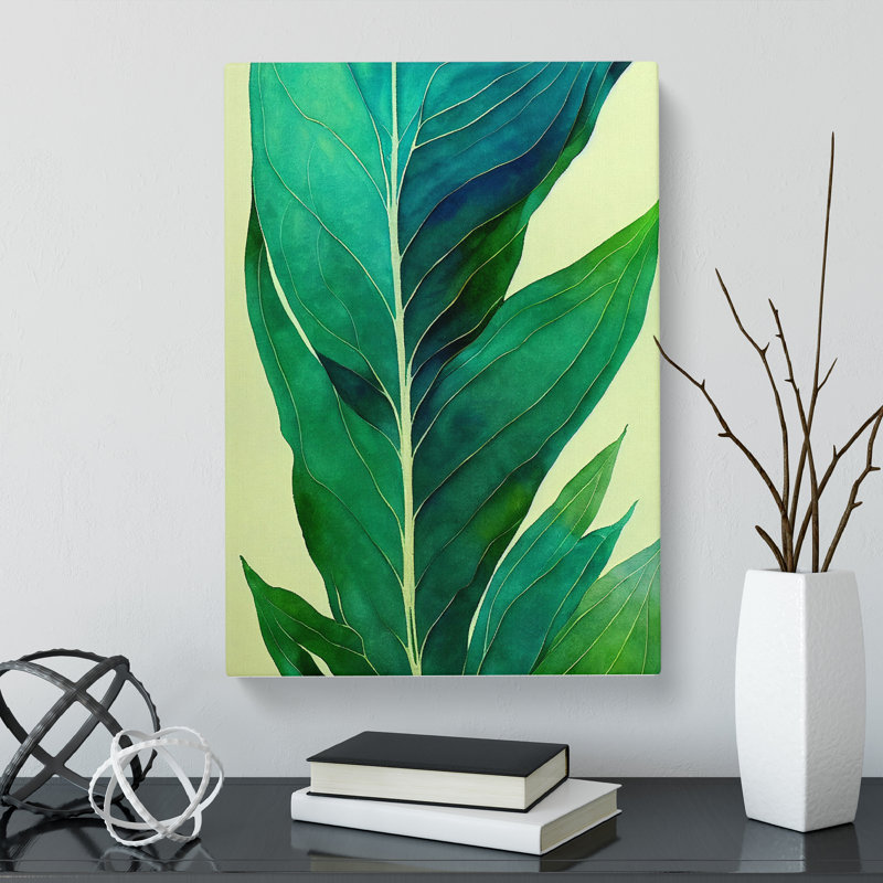 Watercolour Fern Leaf Vol.3 - Wrapped Canvas, 76cm H x 50cm W x 3cm D