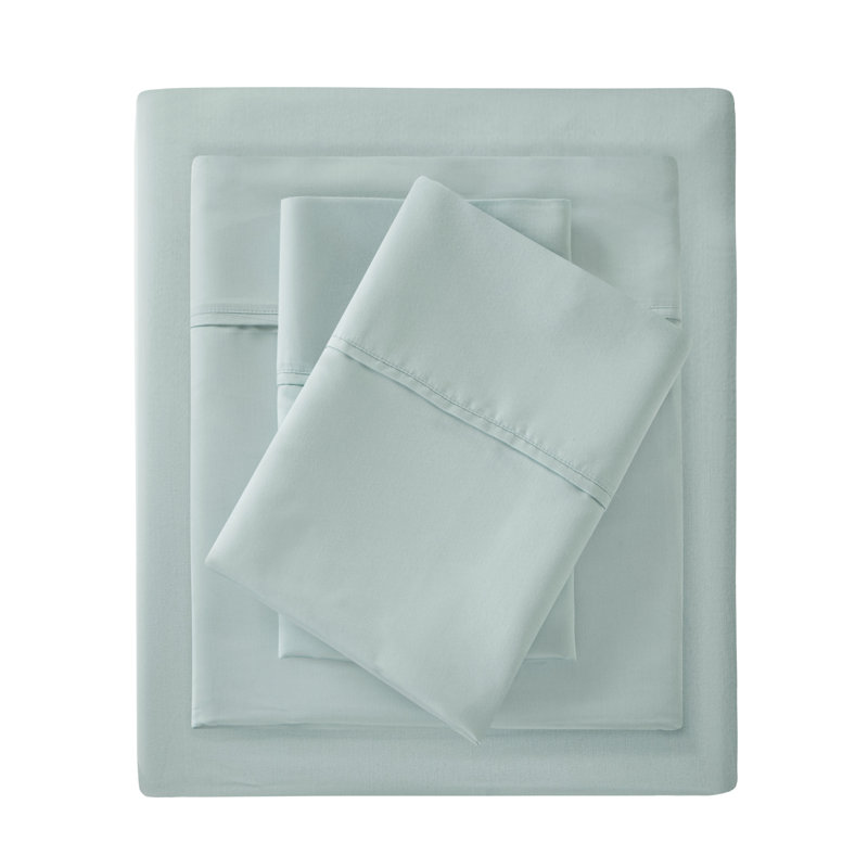 1500 Thread Count Seafoam Cotton Blend 4-Piece King Sheet Set, King Sheet Set with 2 Pillowcases, Seafoam
