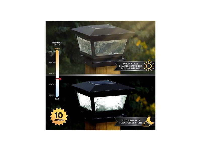Capuchon de poteau solaire Fairmont noir Classy Caps FS100B 5x5/4x4/3,5x3,5 pouces