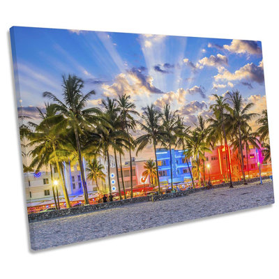 Miami Beach Florida - Wrapped Canvas Print