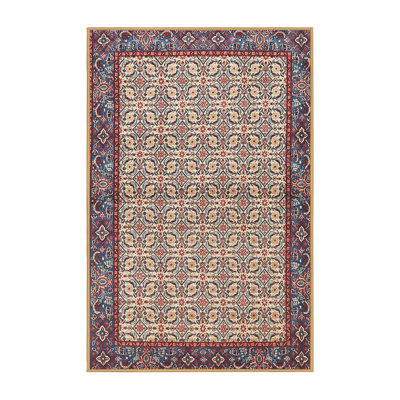 Tapis beige/bleu traditionnel Klotilde