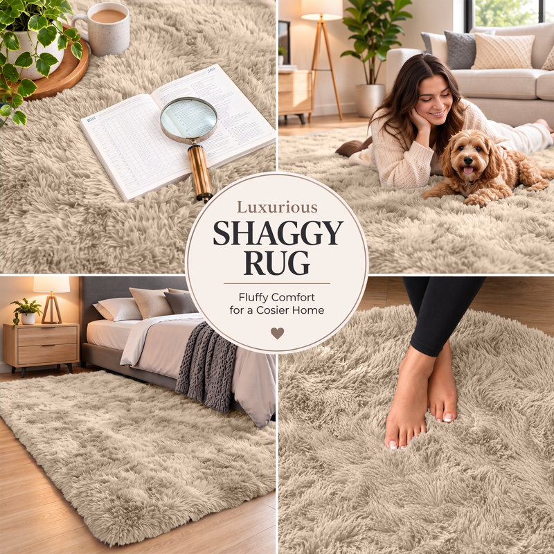 Adela Rectangle Shag Washable, Rectangle 50 x 80 cm