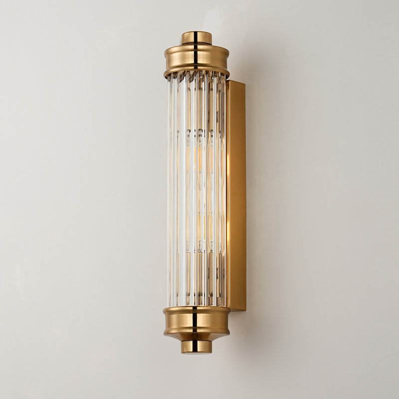 Applique murale cylindrique en verre Sharima, Laiton
