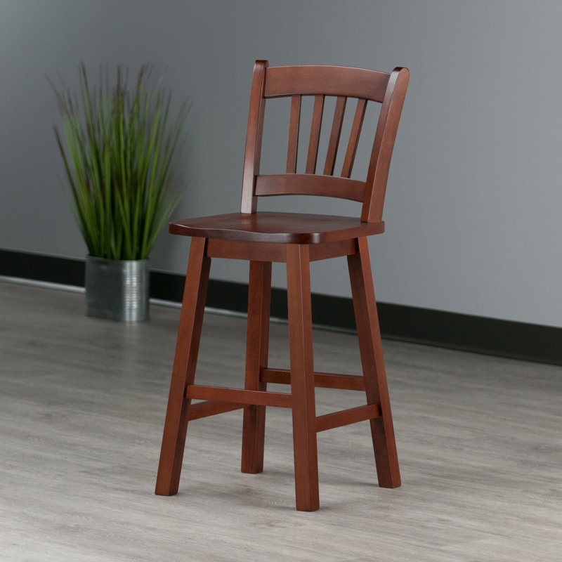 Pecor Swivel Solid Wood Counter Stool, Counter Stool (24” Seat Height)