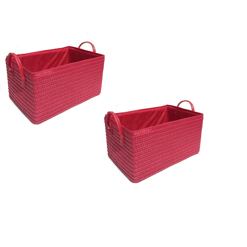 Rebrilliant Agarwal Fabric Decorative Basket, Dark Grey, 20cm H x 38cm W x 26cm D