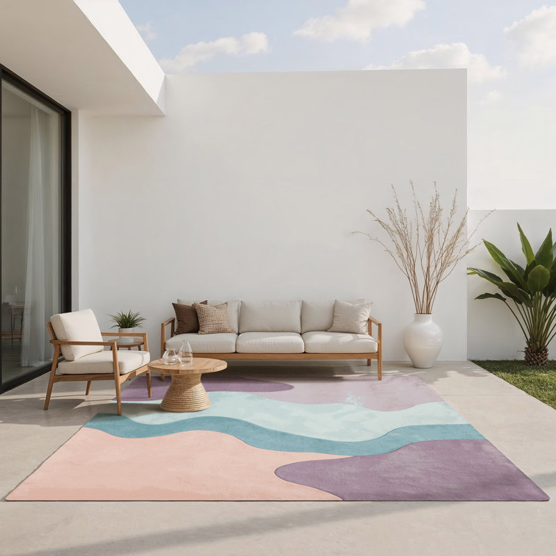 Coral Veil Indoor And Outdoor Area Rug, Rectangle 1'6" x 2'6"