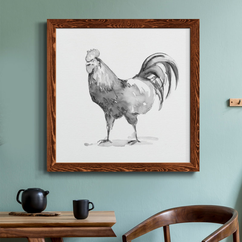 Toile encadrée «Barn Fowl I-Premium» - prête à être accrochée, H 17 po x l 17 po x P 1,5 po, Cadre en érable