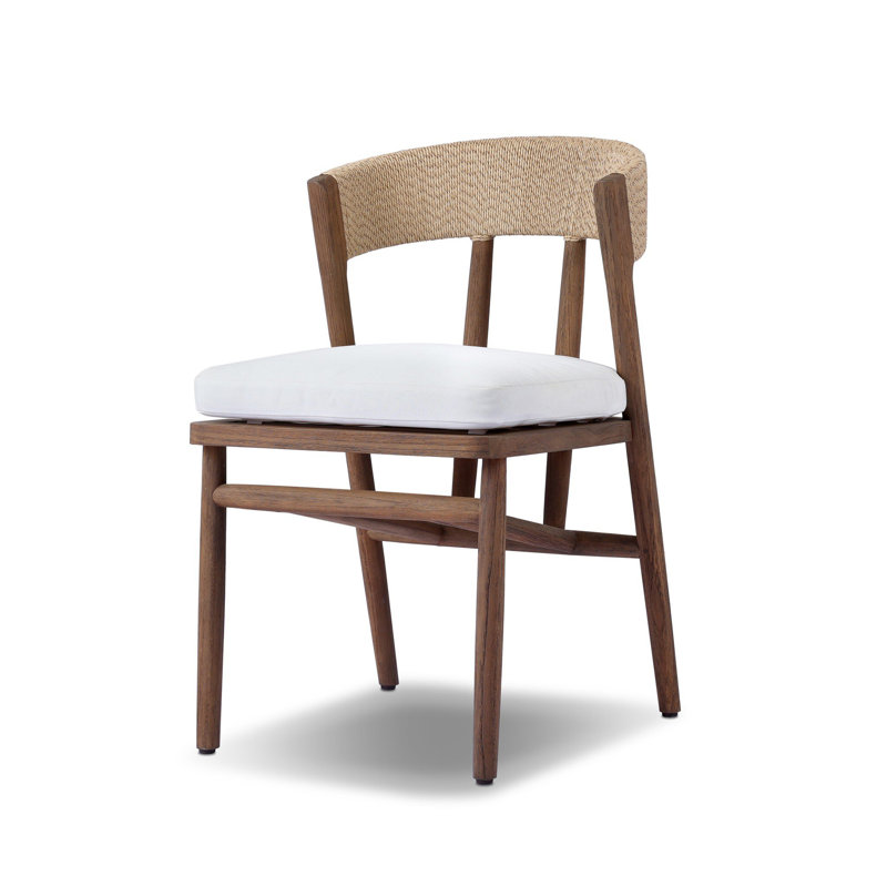 Buxton Outdoor Teak Dining Side Chair, Beige