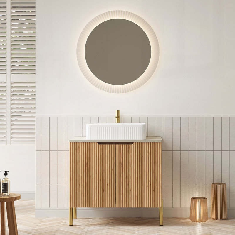 Meuble-lavabo autoportant en contreplaqué de 30 po avec lavabo 30 po, Blanc