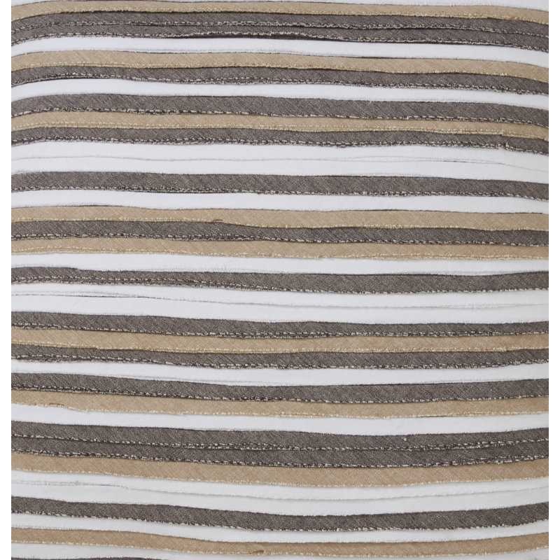 22" Neutral Cotton Pleated Decorative Pillow Cover