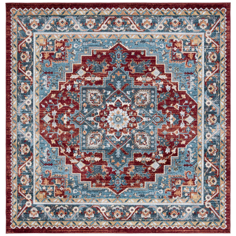 Tapis oriental lavable à la machine Bayside, Carré 6 pi 7 po