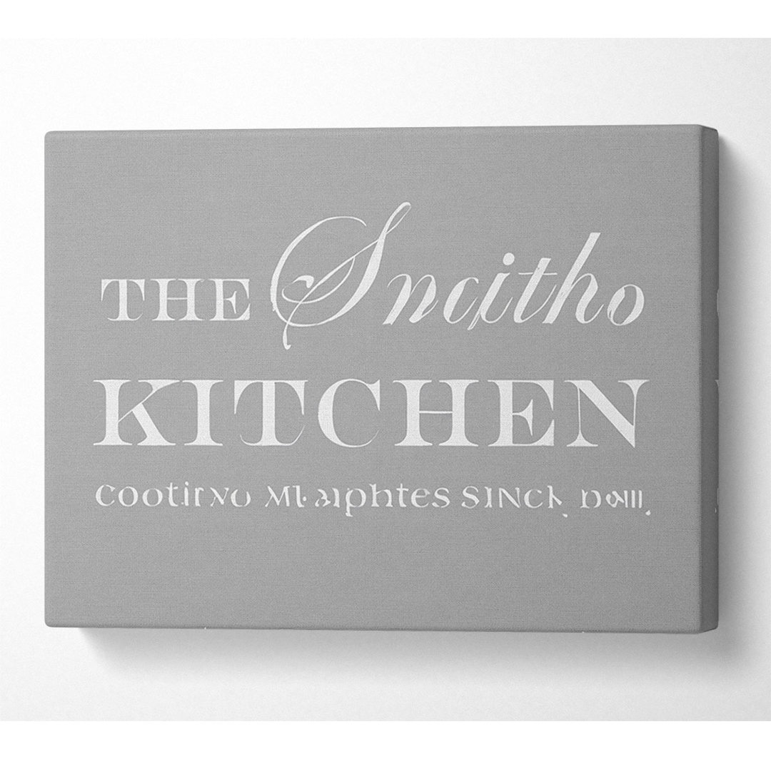 Kitchen Quote Your Family Name and Date Kitchen - Leinwanddrucke auf Keilrahmen