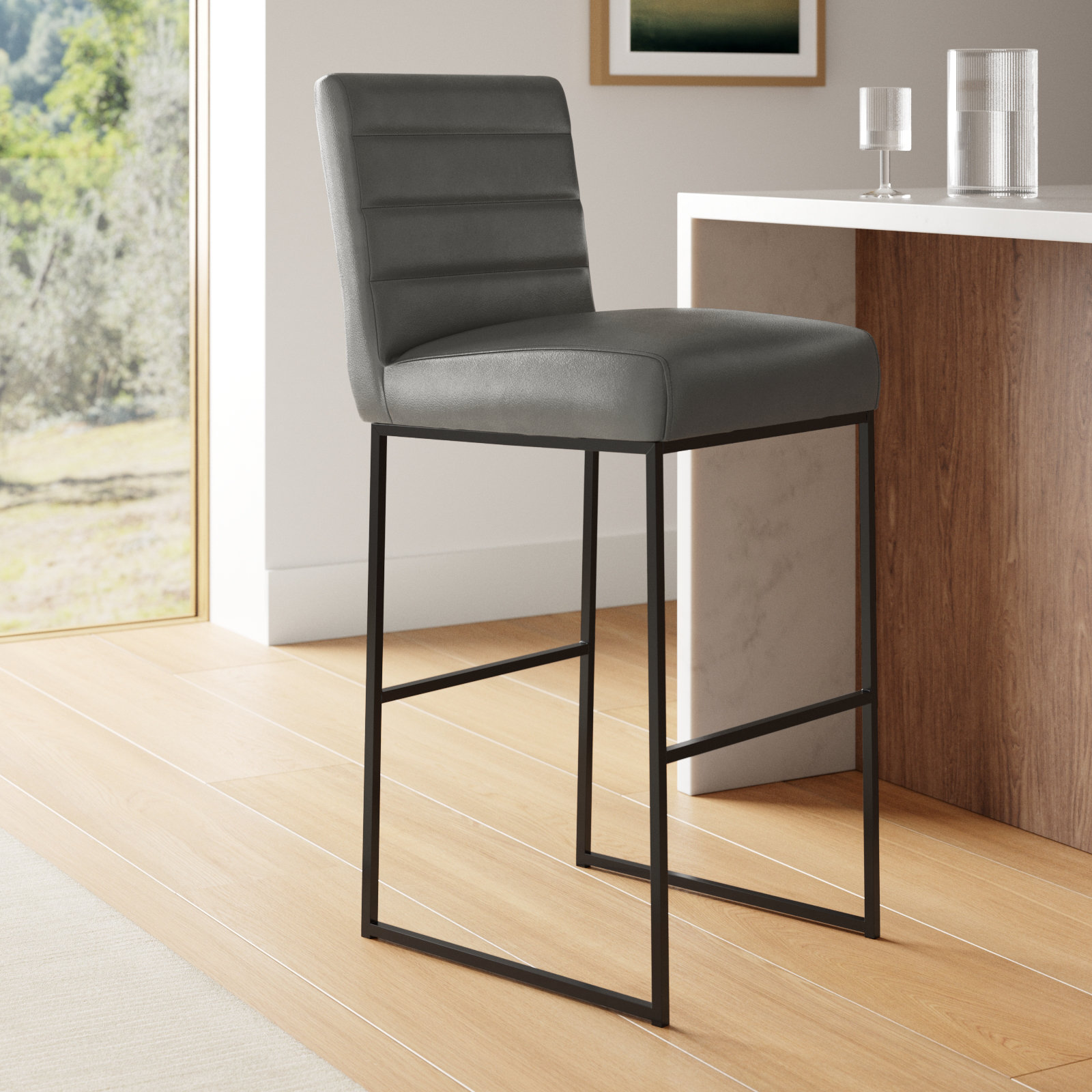 30" Bar Stool, Bar Stool (30” Seat Height), Dark Gray