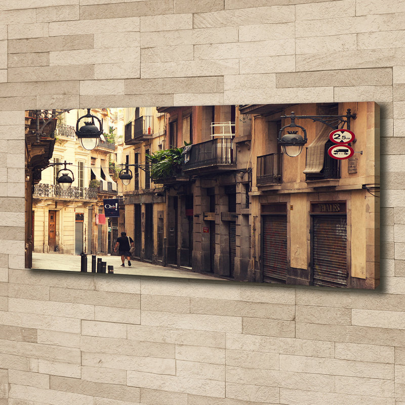 Streets Of Barcelona - No Frame Print on Canvas