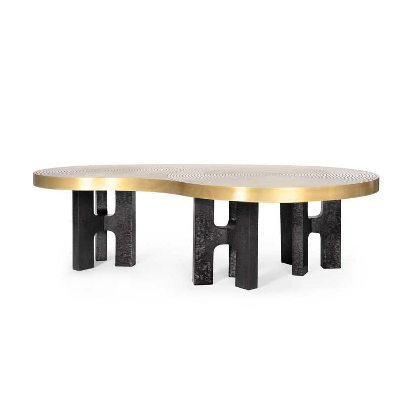 Coffee Table, Antique Brass